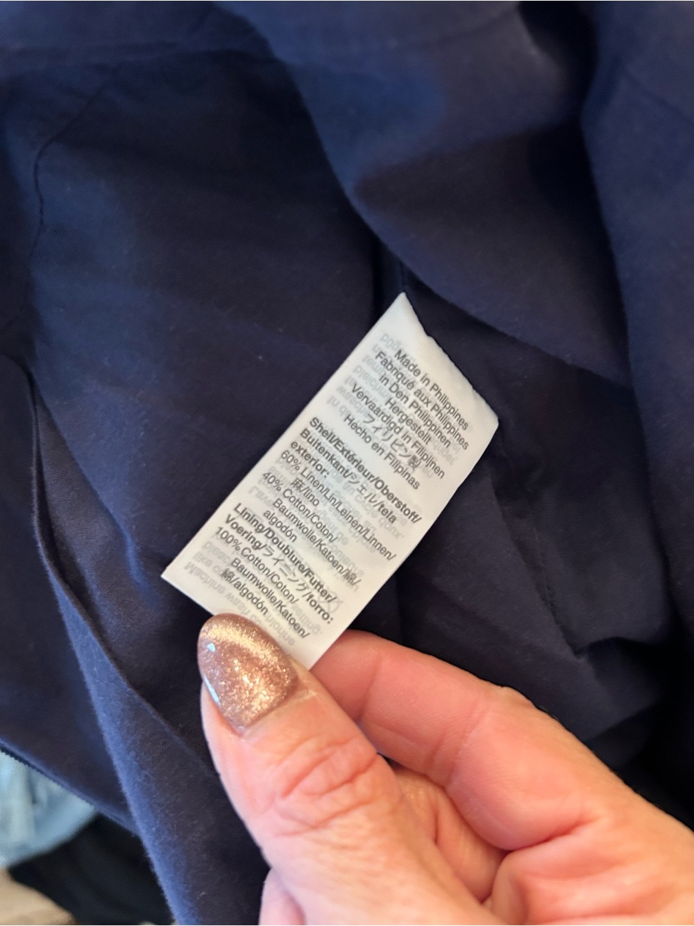 J.Crew Factory Navy Linen Blend Tie Front Wide Leg Jumpsuit
Size 2 - Picture 10 of 11